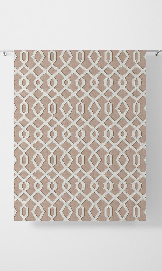 Trellis Patterned Home Décor Fabric By the Metre (Soft Pink/ White)