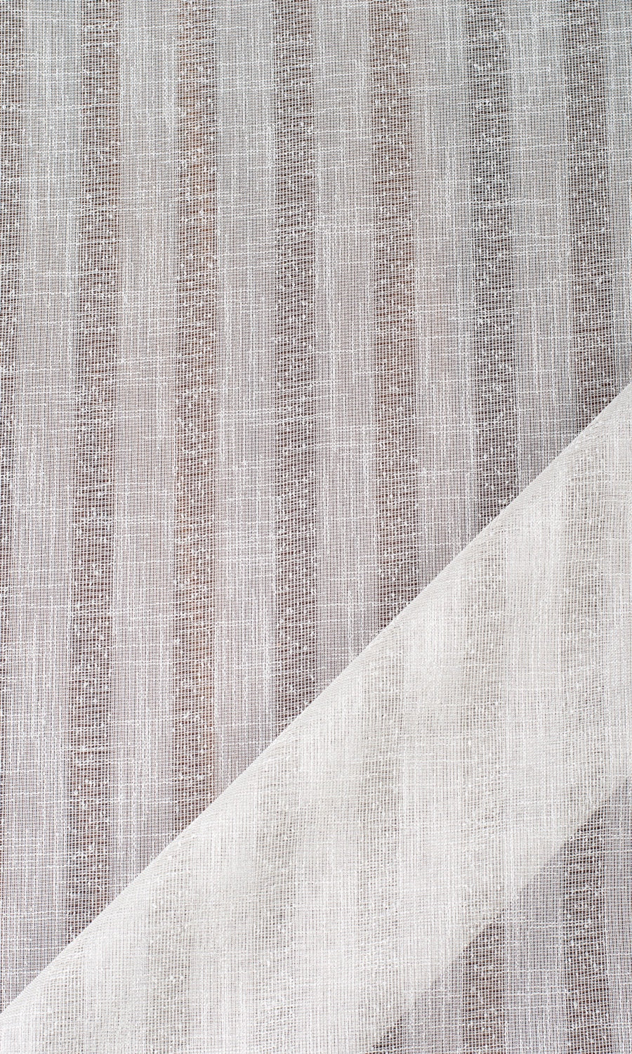 Striped Sheer Fabric Sample for Roman Blinds & Shades (White/ Cream)