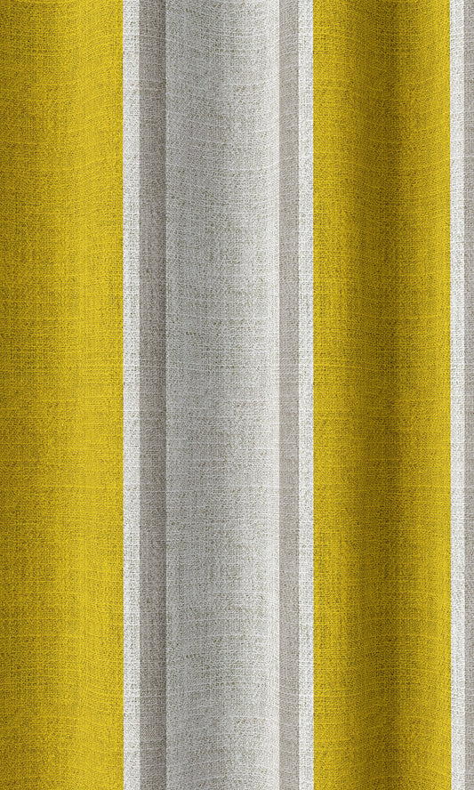 Striped Print Home Décor Fabric Sample (Linen White/ Yellow)