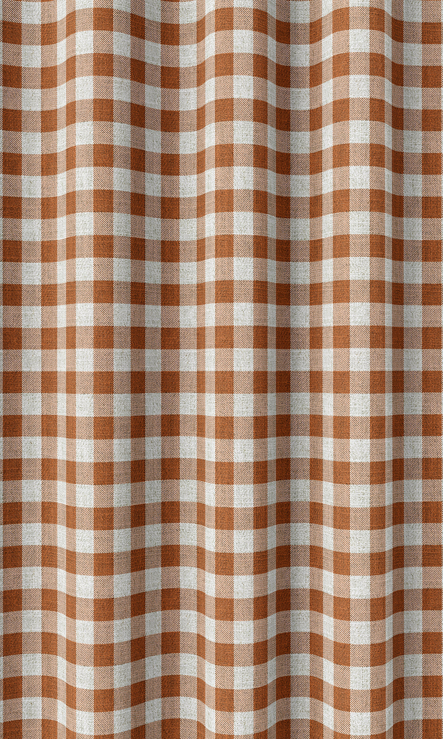 Checked Home Décor Fabric By the Metre (Burnt Orange/ White)