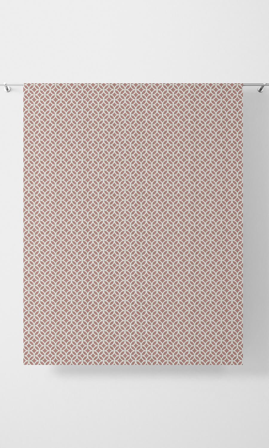 Geometric Print Fabric Material By the Metre (Pink/ White)