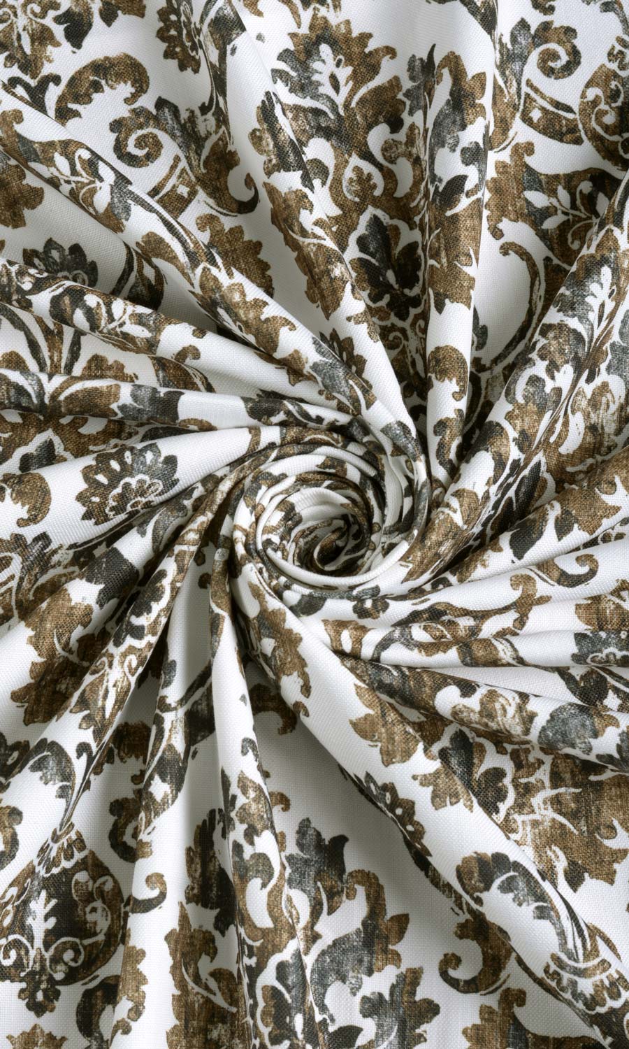 Damask Print Fabric Sample for Roman Blinds & Shades (Brown/ Grey)