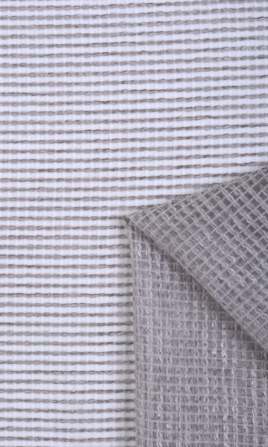 Check Weave Sheer Free Fabric Material Sample (Grey)