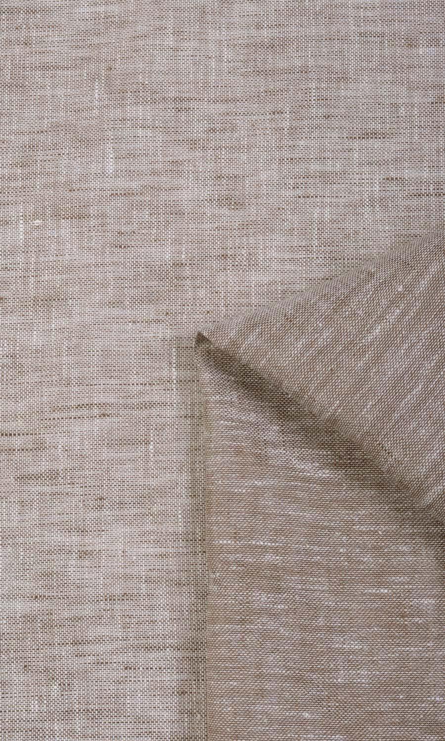 Linen Sheer Flat, Plain, Fake, Faux, European Relaxed Roman Blinds (Brown)