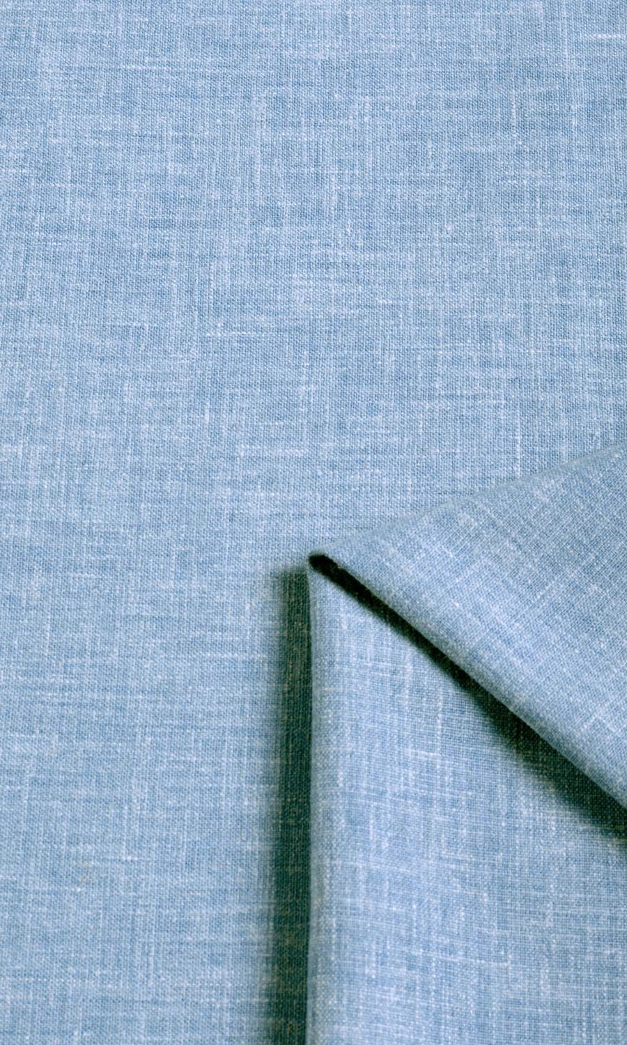 Poly-Cotton Blend Window Treatments Fabric Sample (Pale Cobalt)