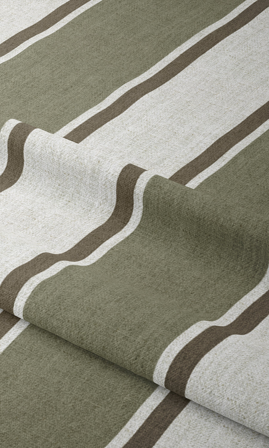 Striped Window Treatments Fabric Sample (Green/ Brown)