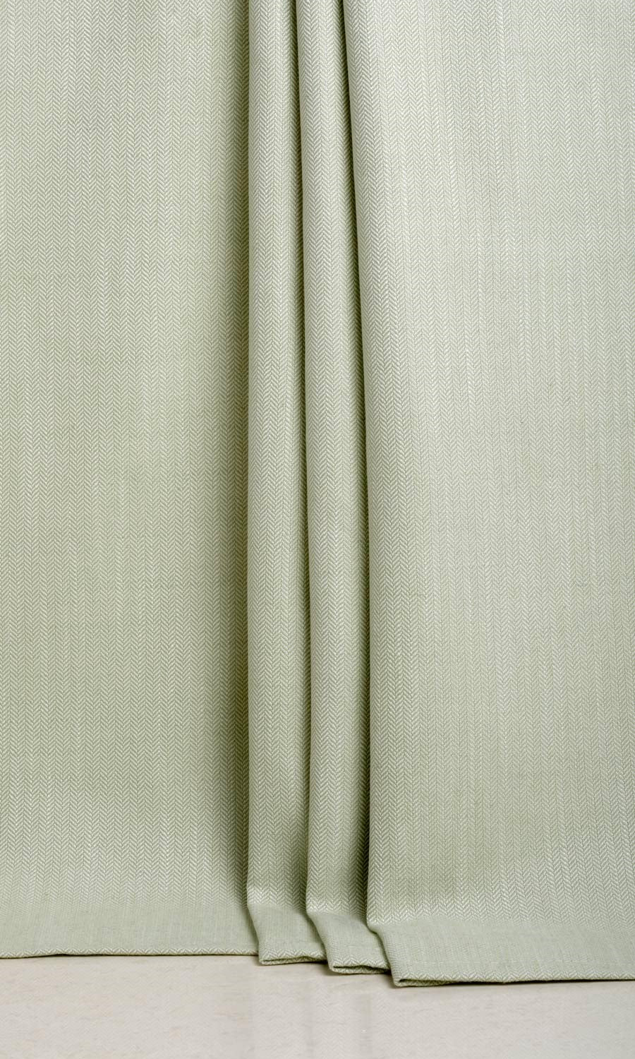 Herringbone Textured Home Textile Fabric Material Sample (Mint Green)