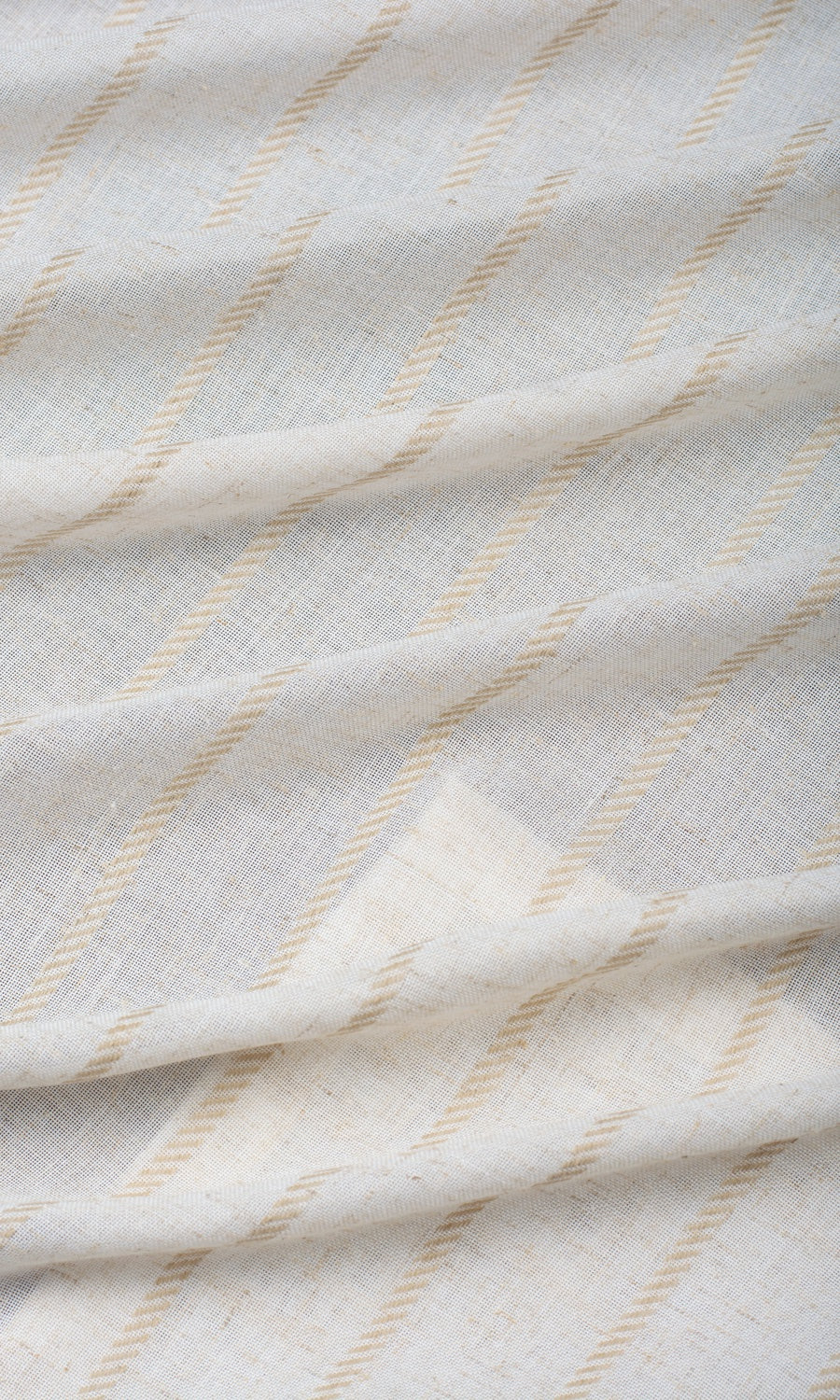 Striped Sheer Linen Blend Any Size Style Roman Blinds (White/ Beige)