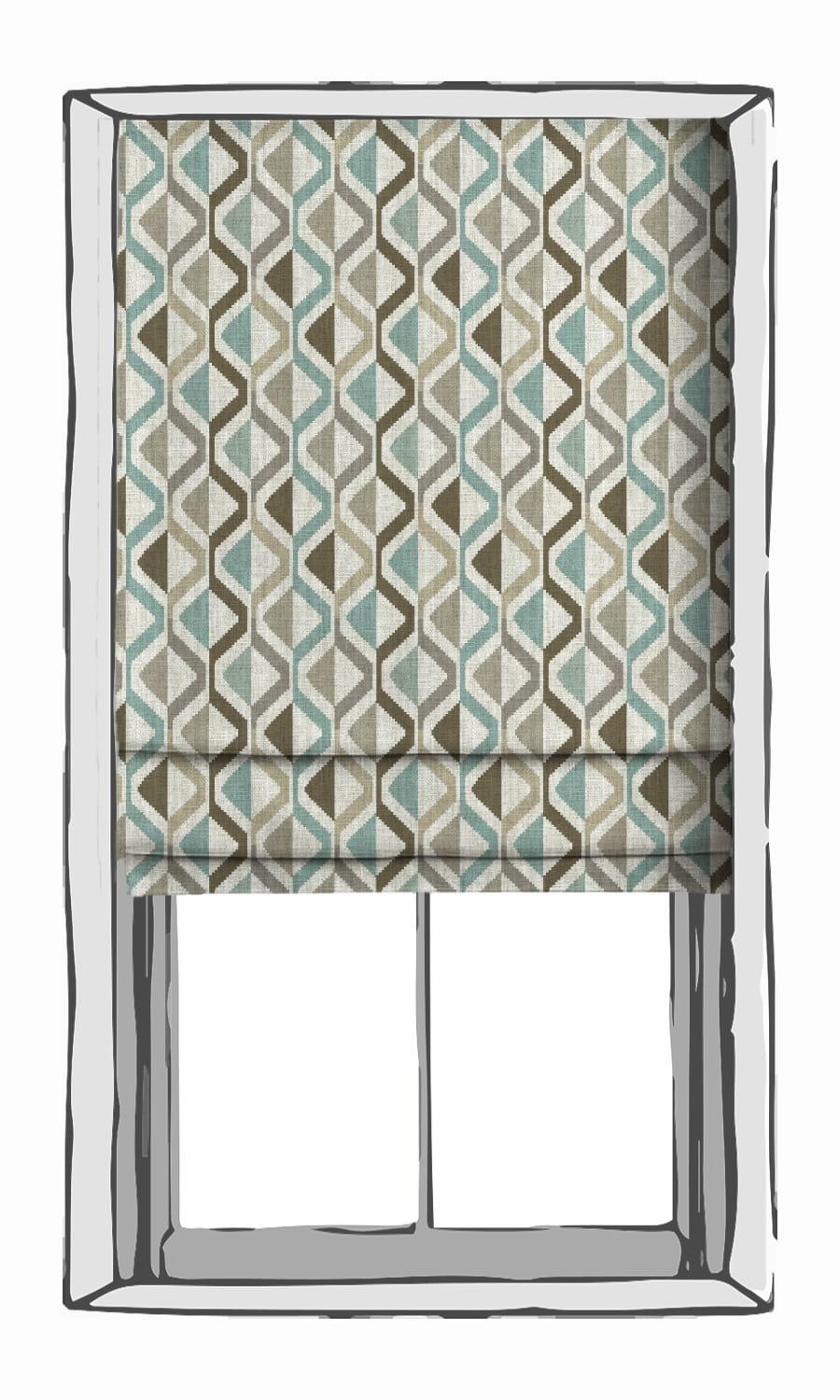 Contemporary Striped Home Textile Fabric Material By the Metre (Brown/ Green/ Grey)