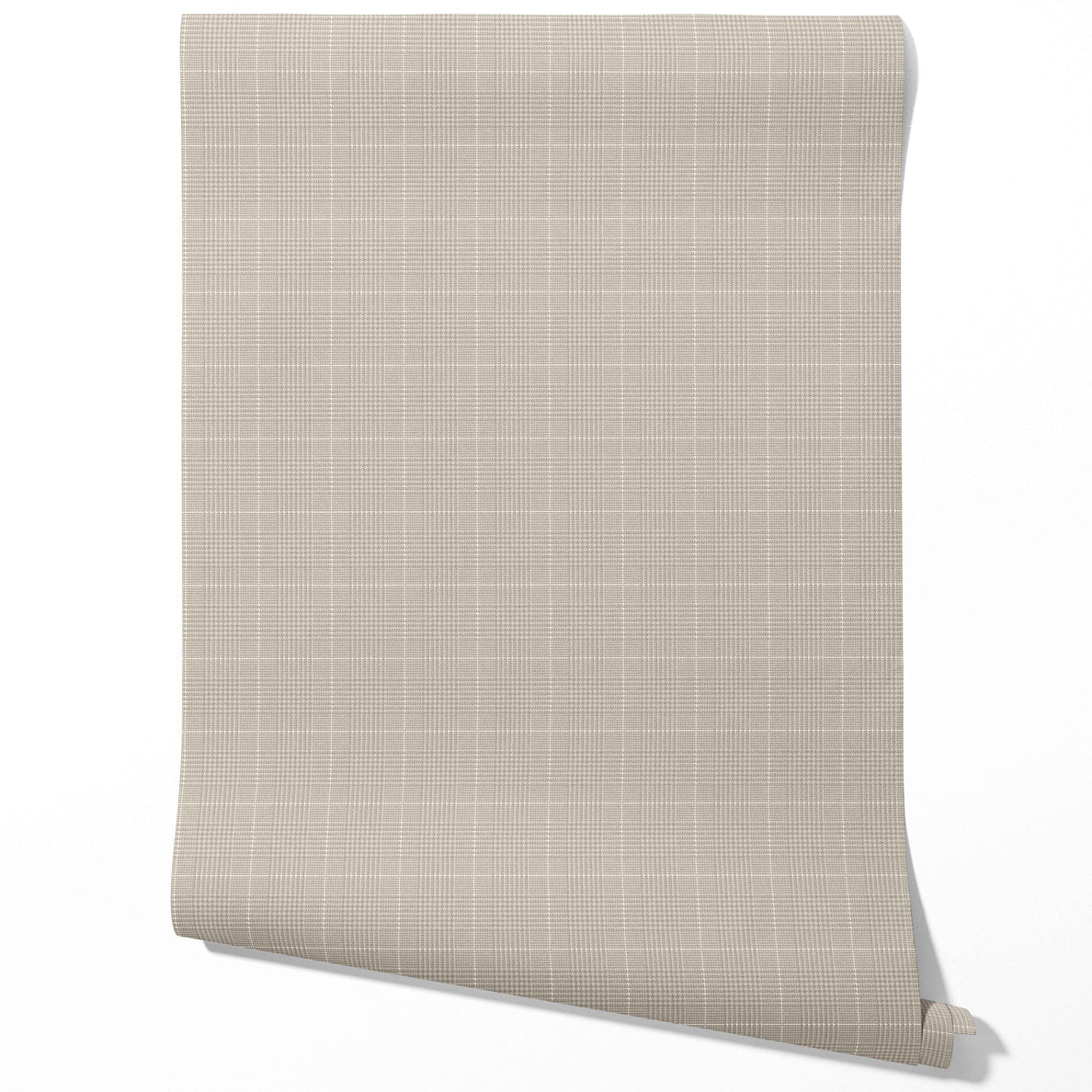 Neutral Textured Check/ Geometric Bathroom Wallpaper (Greige/ Taupe)