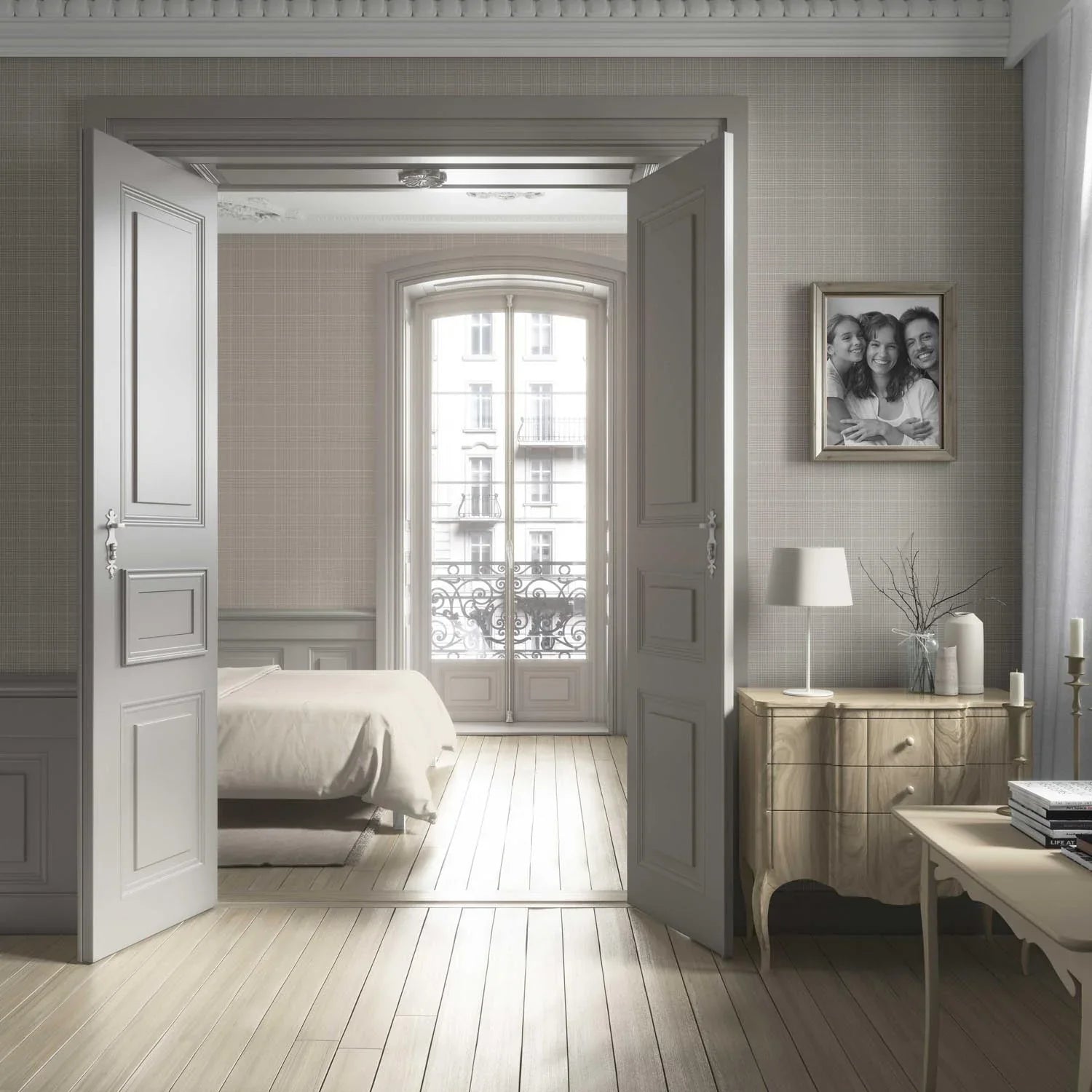 Neutral Textured Check/ Geometric Living Room Wallpaper (Greige/ Taupe)