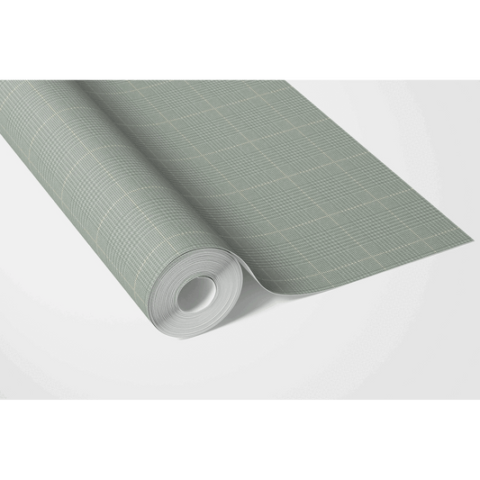 Textured Check/ Geometric Traditional Wallpaper (Sage Green)