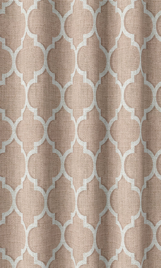 Trellis Tile Print Blinds (Blush Pink/ White)