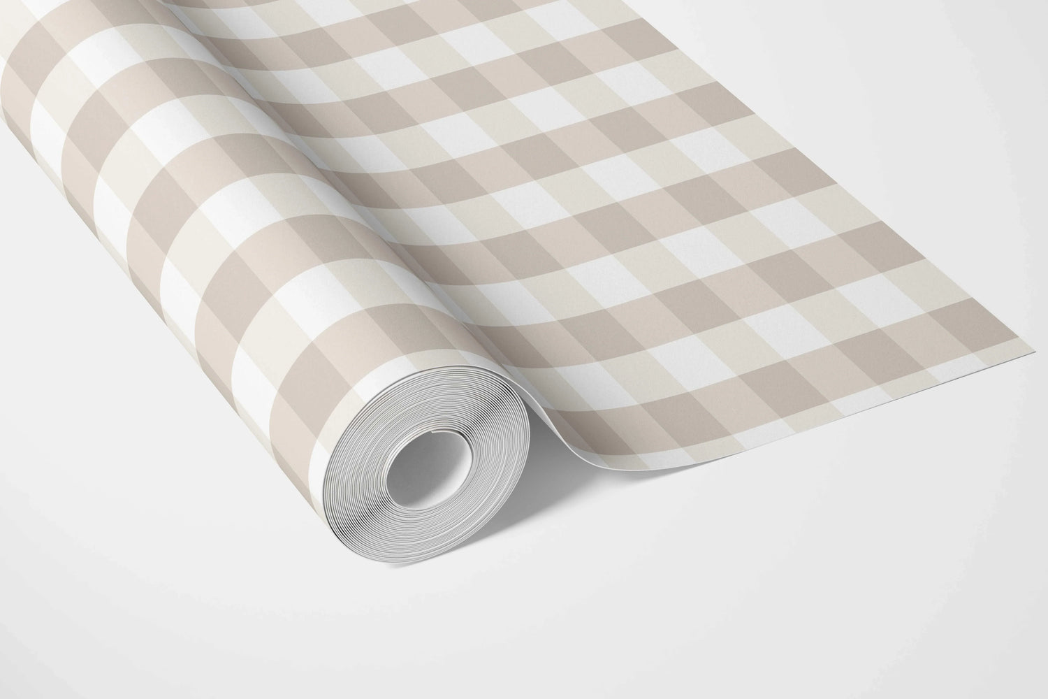 Neutral Geometric Gingham Bathroom Wallpaper (Soft Taupe)