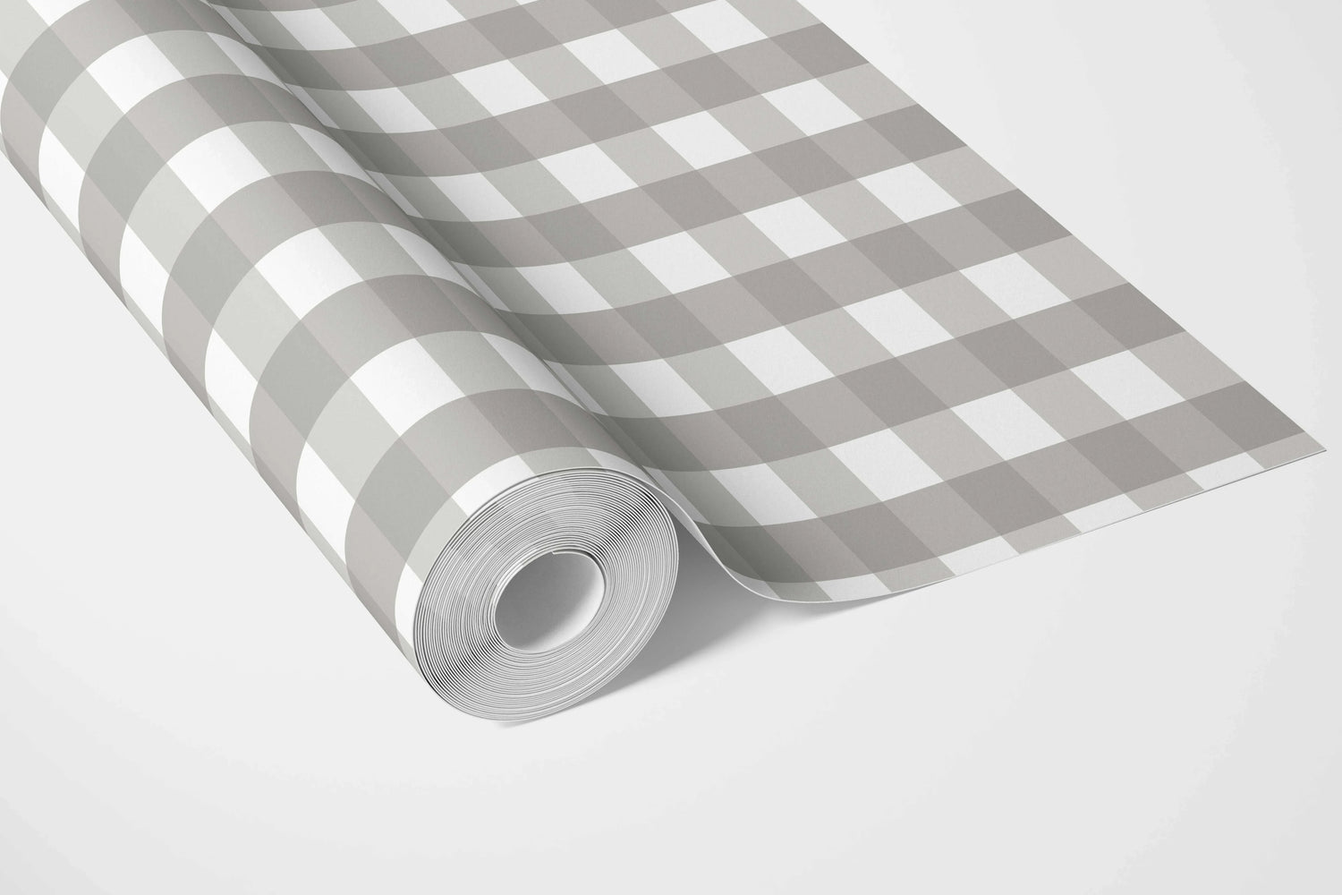 Neutral Geometric Gingham Bathroom Wallpaper (Stone Grey)