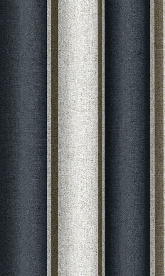 Geometric Home Décor Fabric By the Metre (Navy Blue/ Brown)