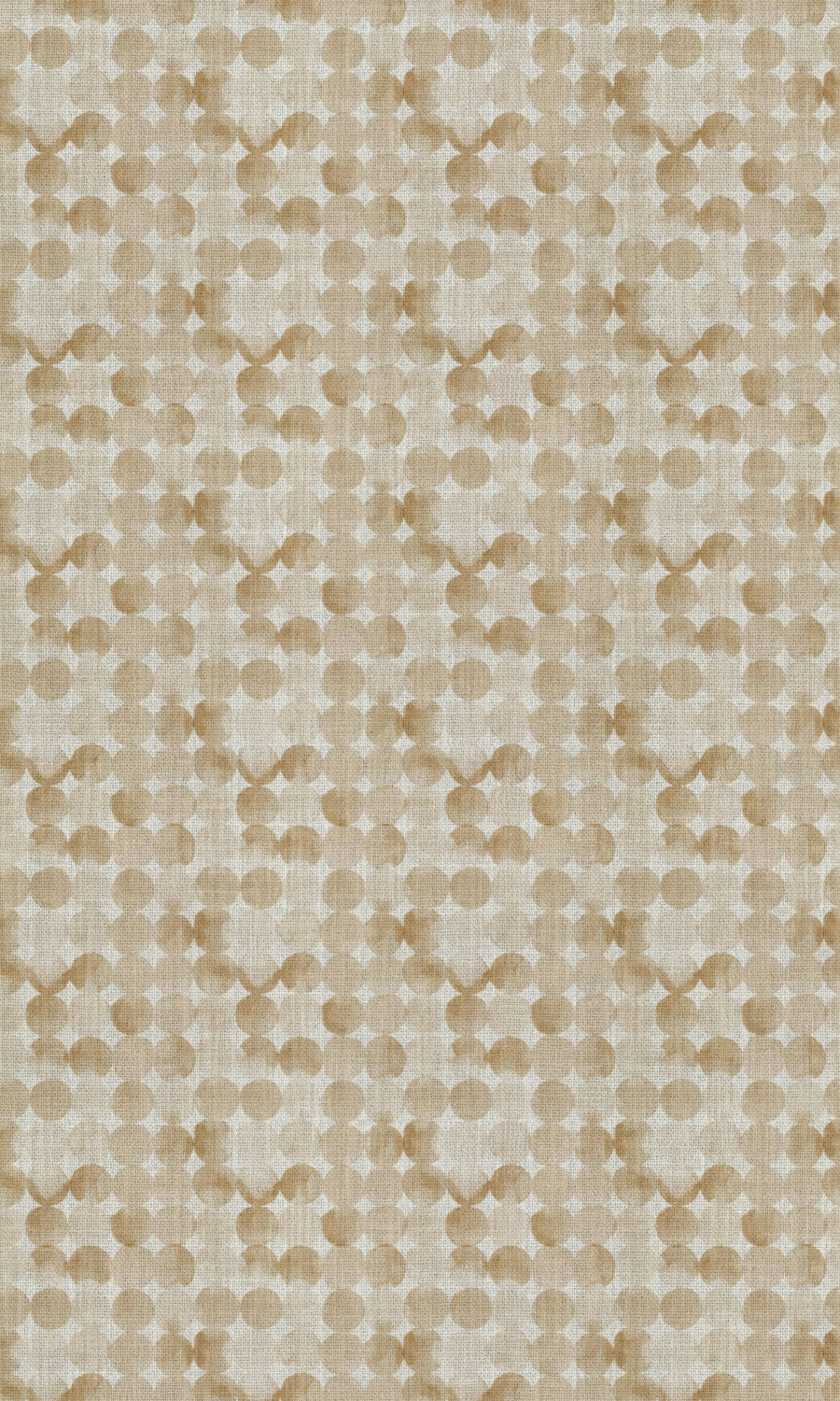 Polka Dot Fabric Material By the Metre (Eggshell White/ Pale Brown)