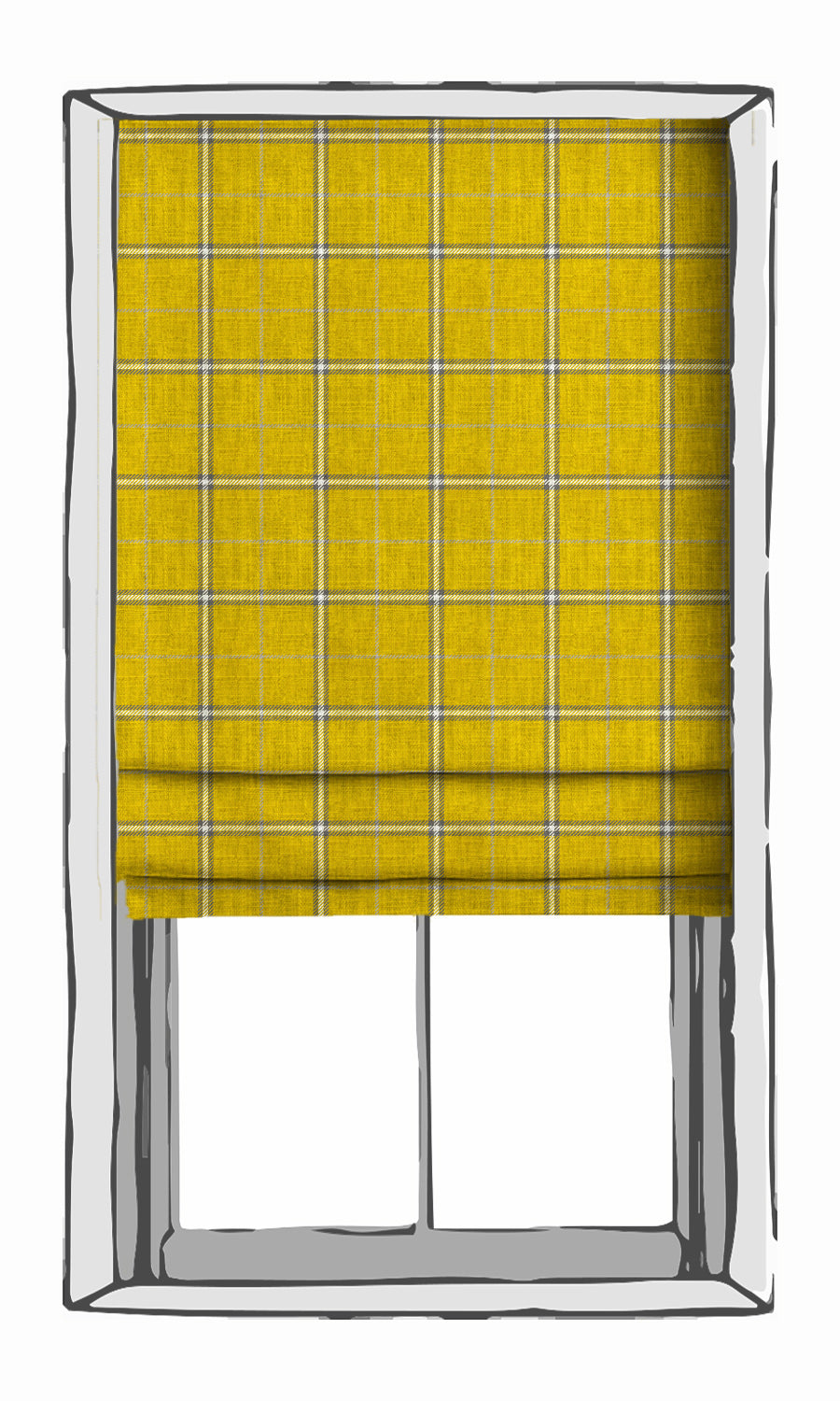 Check Patterned Window Treatments Fabric Sample (Yellow)