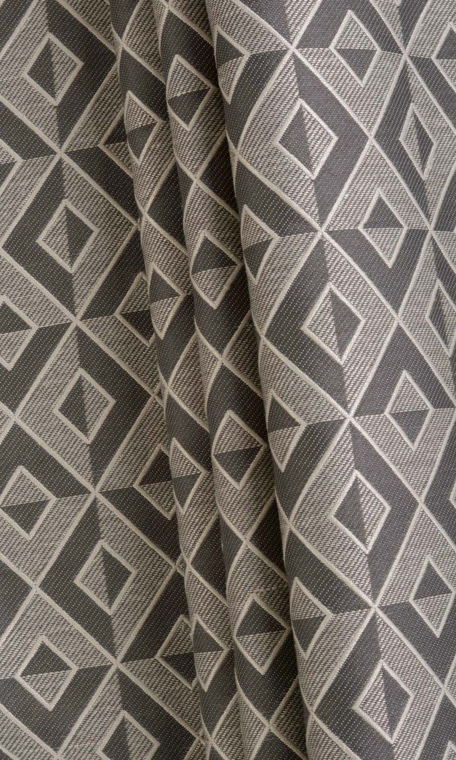Geometric Fabric Material By the Metre (Charcoal Grey)