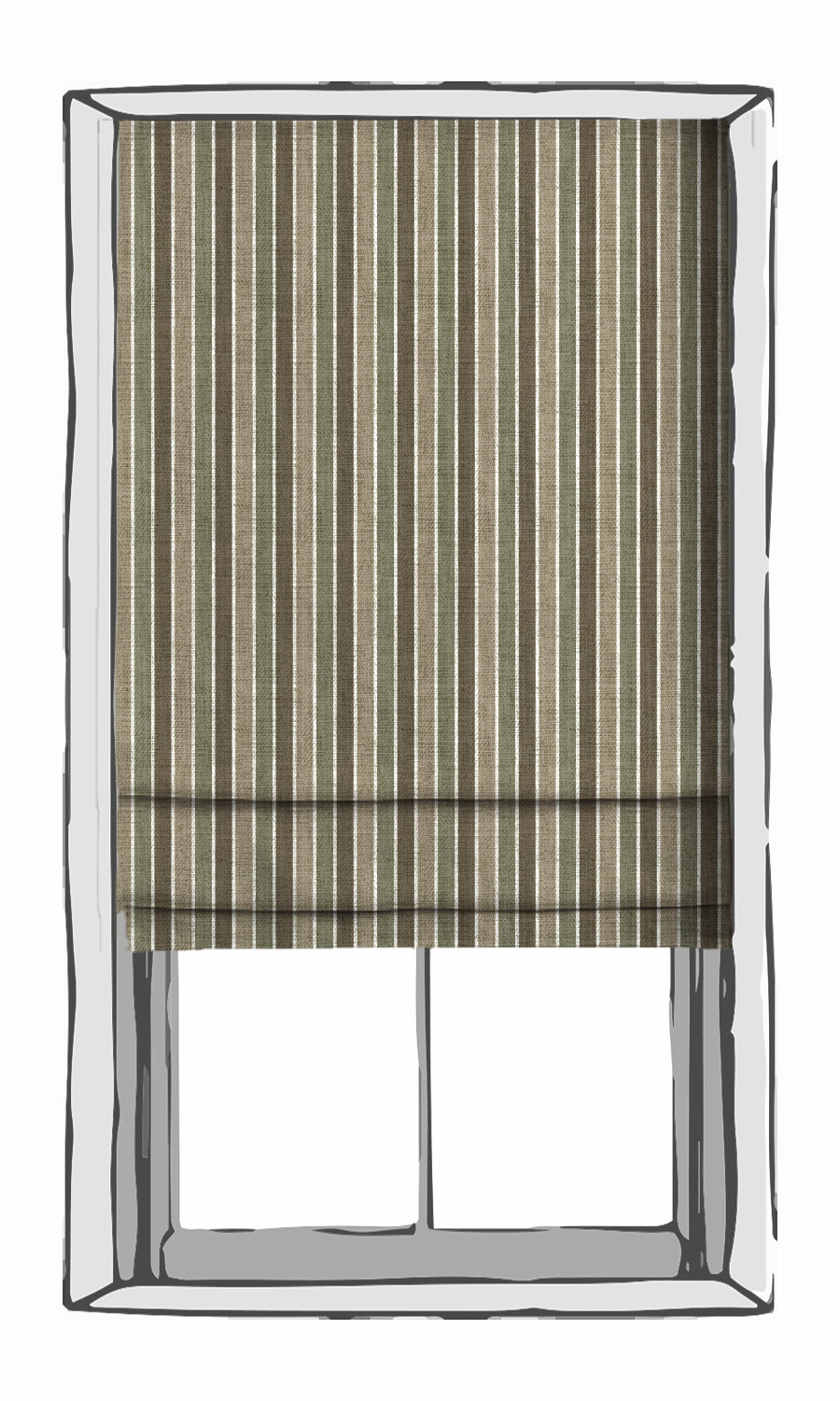 Striped Shades (Olive Green/ Brown/ Beige) Extra Long Short Wide