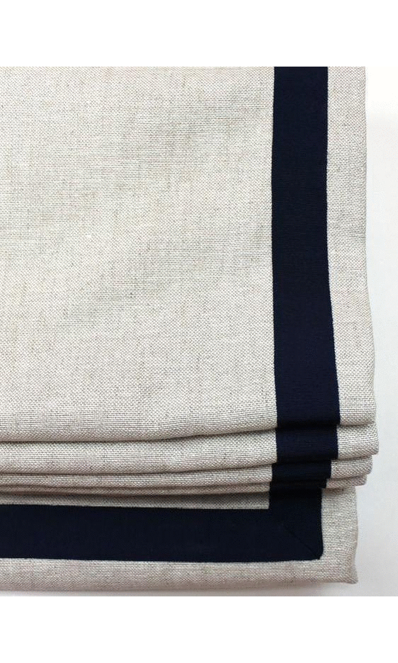 Roman blinds with ribbon tape trim