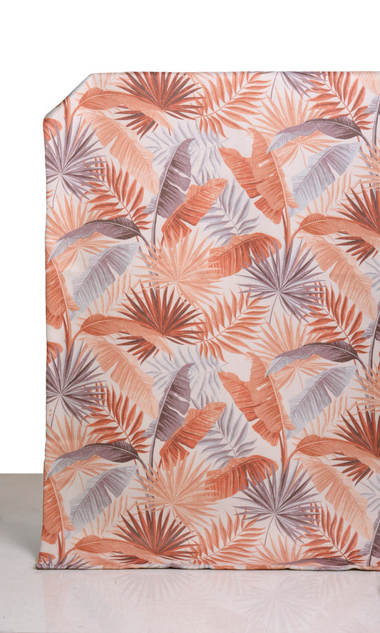 Botanical Floral Home Décor Fabric By the Metre (Burnt Orange)