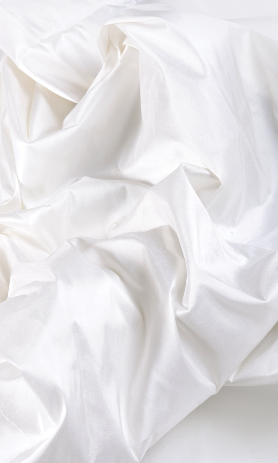 Shantung Silk Flat, Plain, Fake, Faux, European Relaxed Roman Blinds (White)