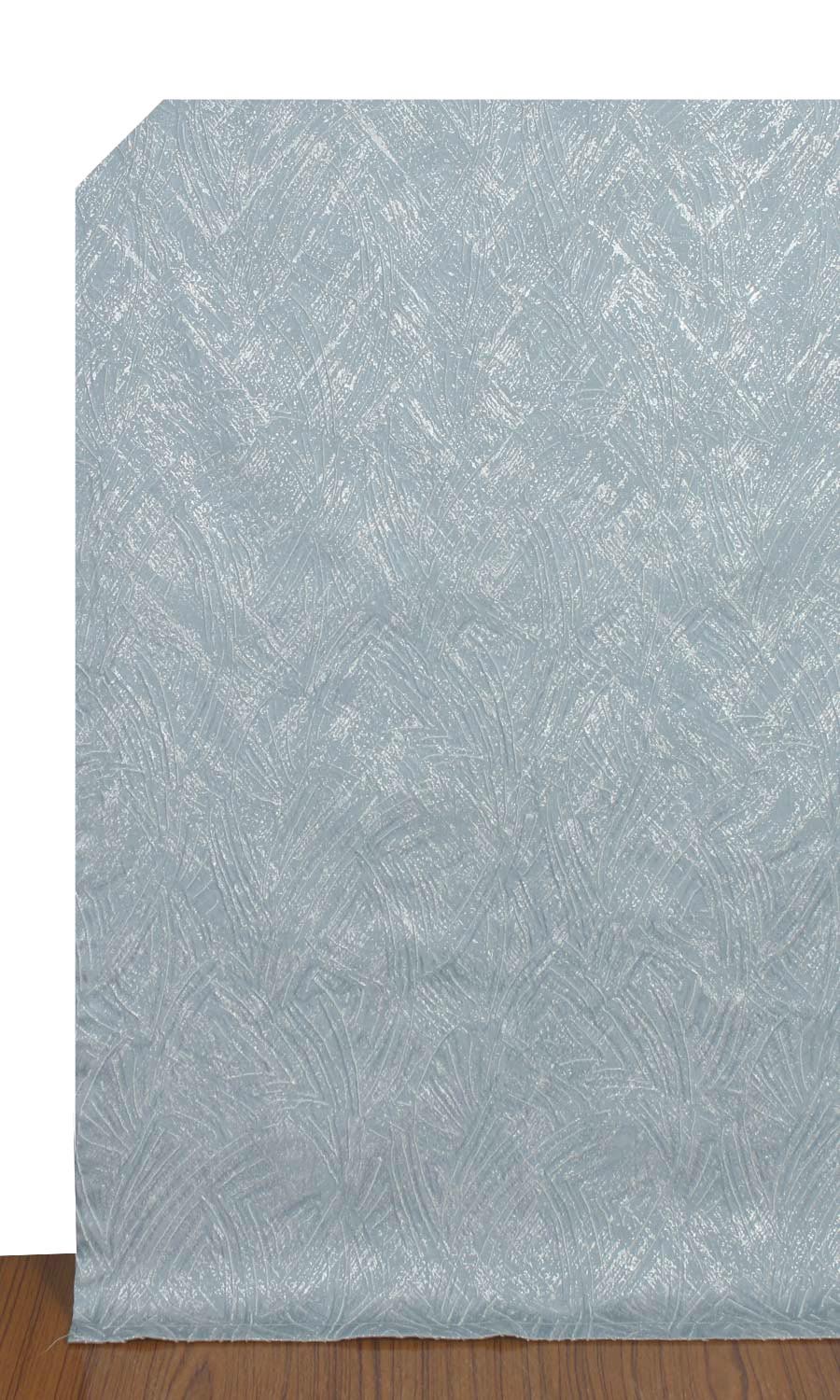 Self-Patterned Poly-Cotton Window Treatments Fabric By the Metre (Light Blue)