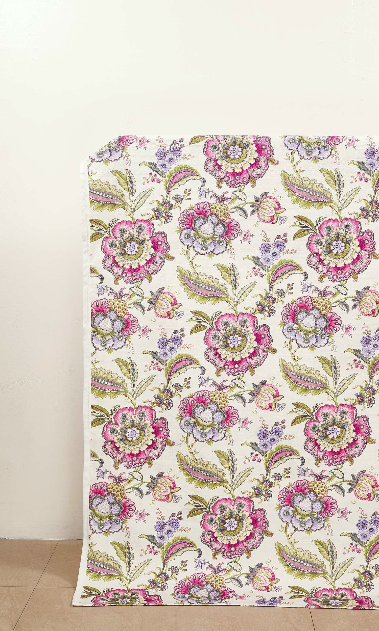 Floral Print Window Treatments Fabric By the Metre (Pink/ Purple/ Green)