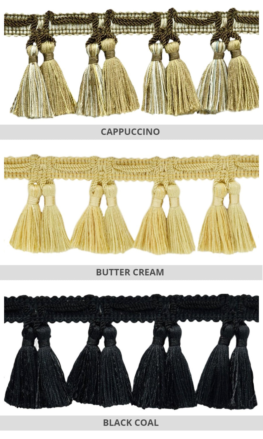 Luxury roman blinds with tassels