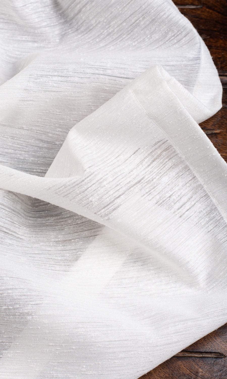 Textured Semi-Sheer Window Treatments Fabric Sample (White)
