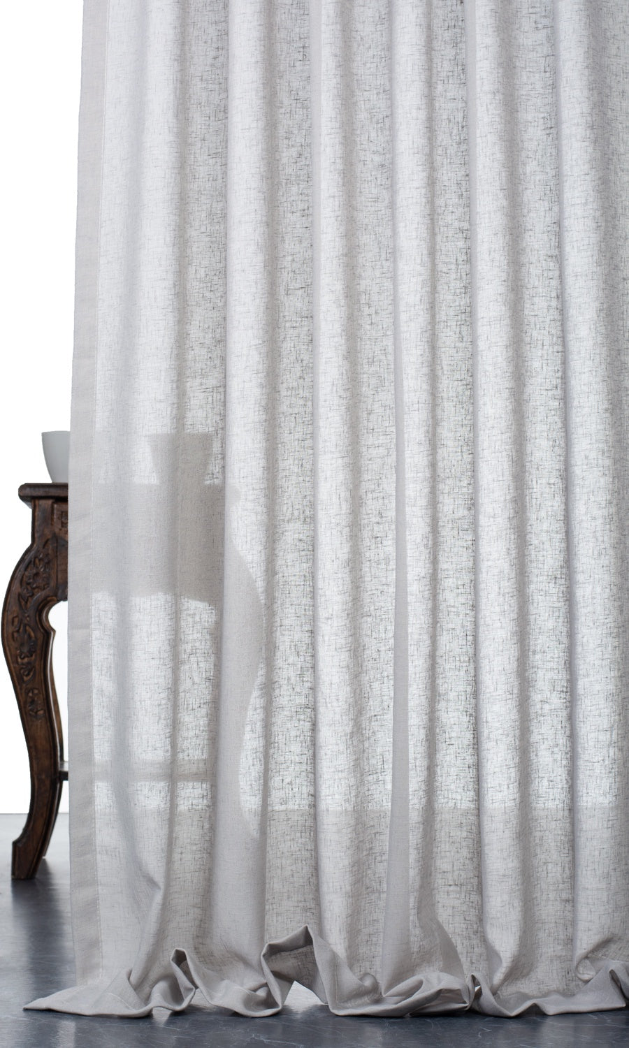 Plain Sheer Window Treatments Fabric By the Metre (Cool Gray)