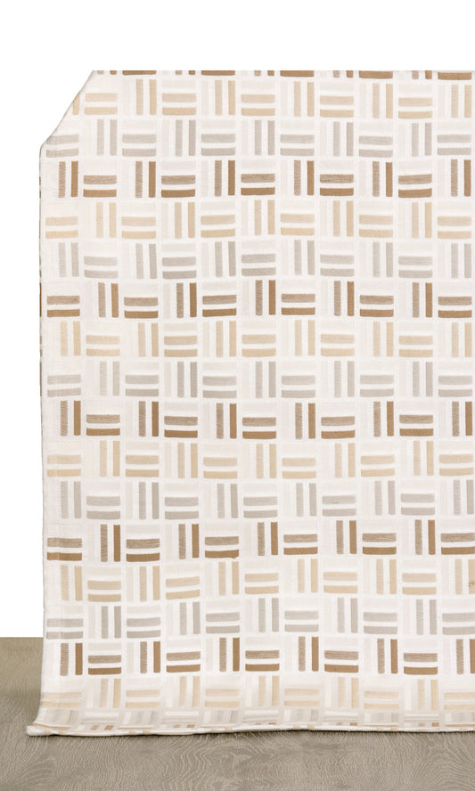Woven Print Roman Shades (Beige/ Brown)