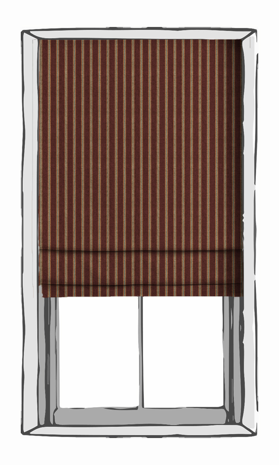 Modern Striped Window Treatments Fabric Sample (Wine Red/ Orange/ Blue)