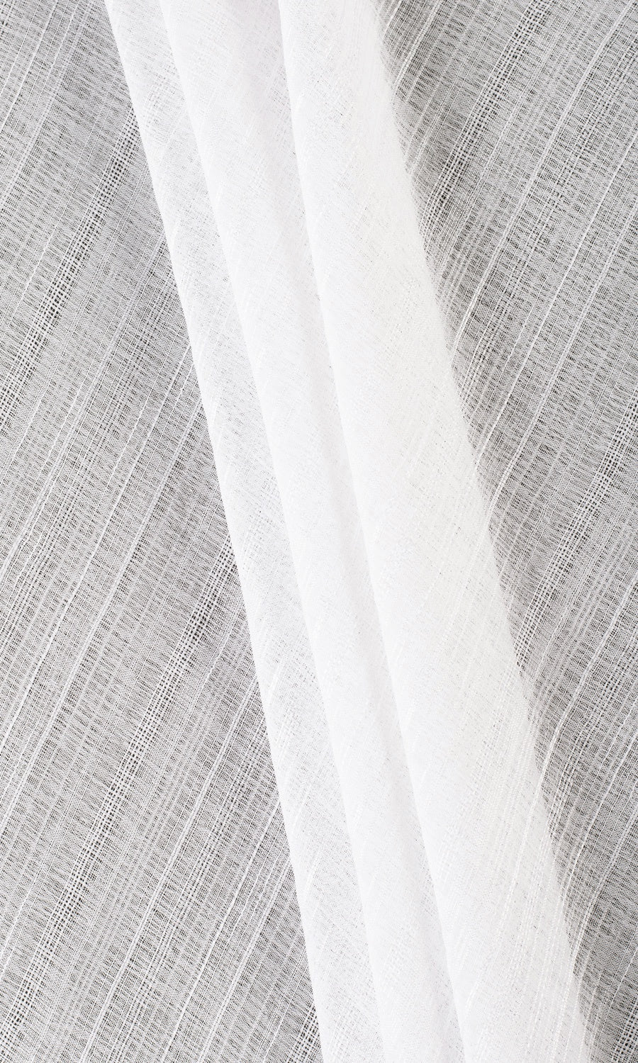 Textured Sheer Fabric Material By the Metre (White)