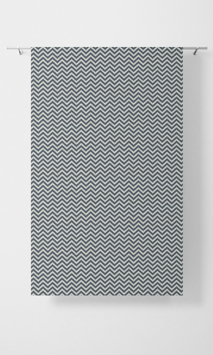 Chevron Print Home Textile Fabric Material Sample (Petrol Blue/ White)