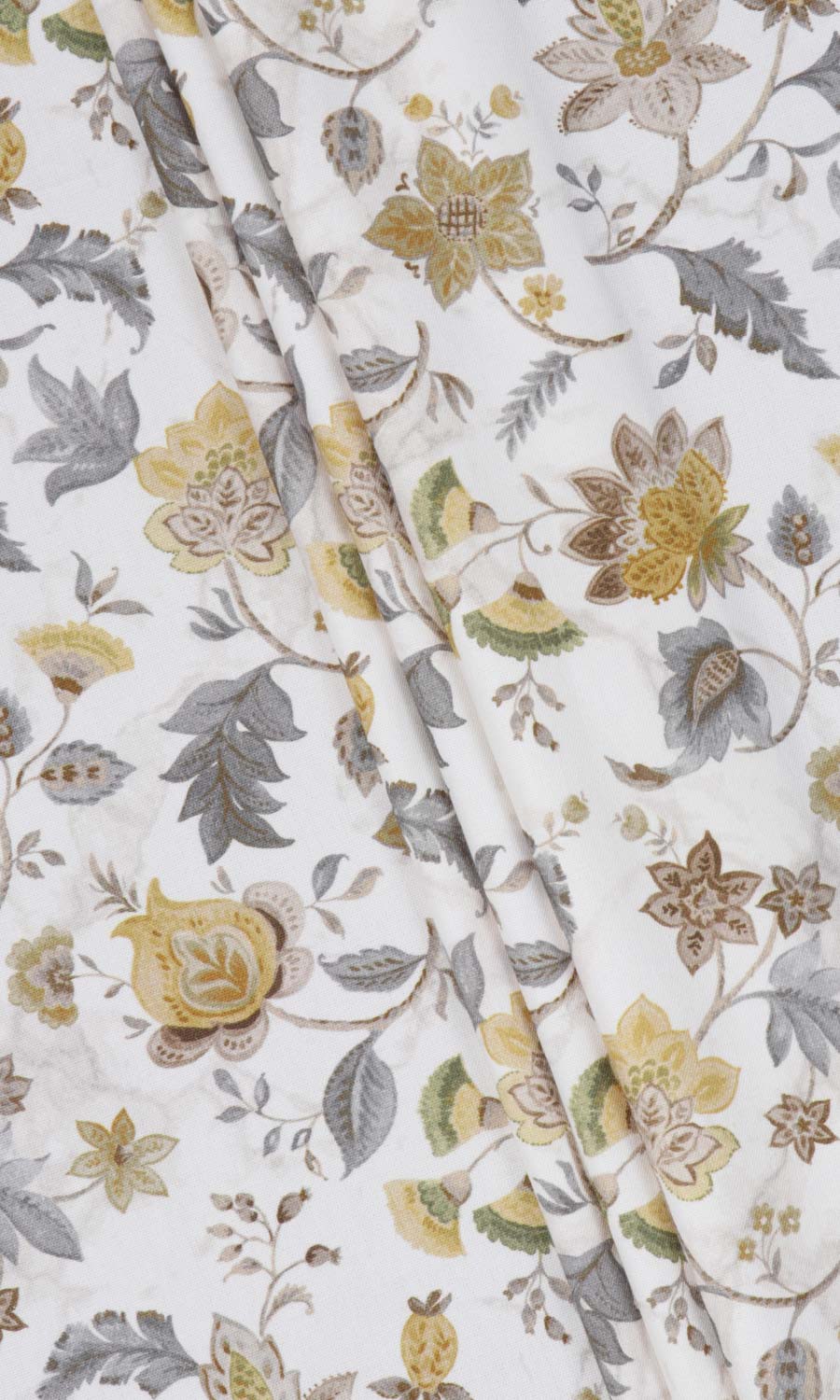 Floral Cotton Made-to-Measure Roman Blinds (Grey/ Yellow)