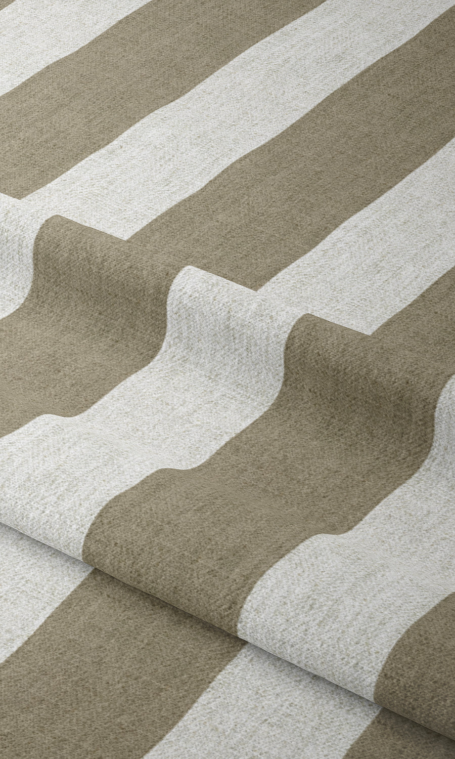 Striped Print Home Textile Fabric Material By the Metre (Beige/ White)