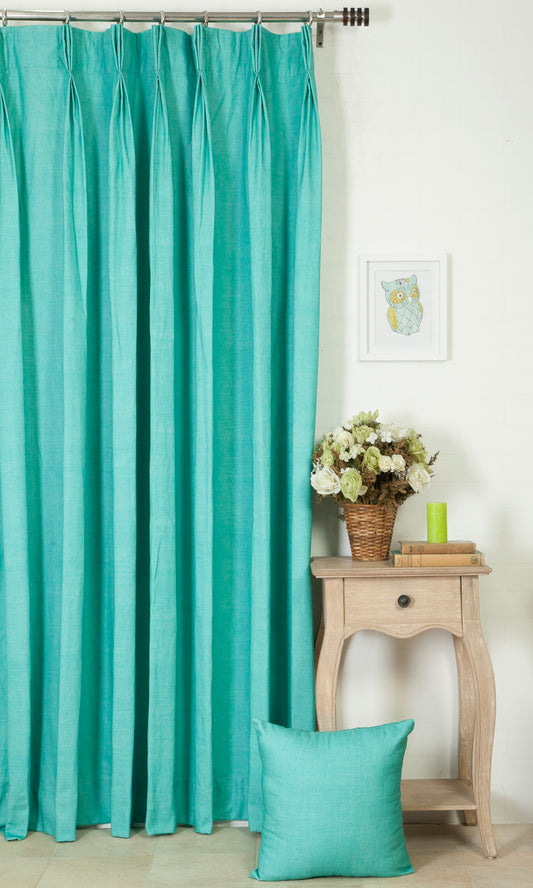 Plain Cotton Fabric Blinds (Blue)