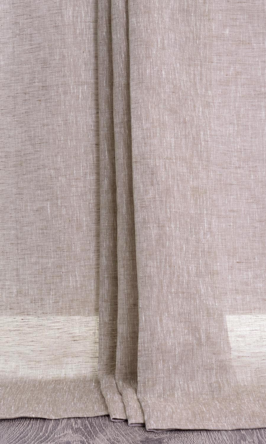 Linen Sheer Fabric Blinds (Brown) for Living, Bedroom, Kitchen, Bathroom