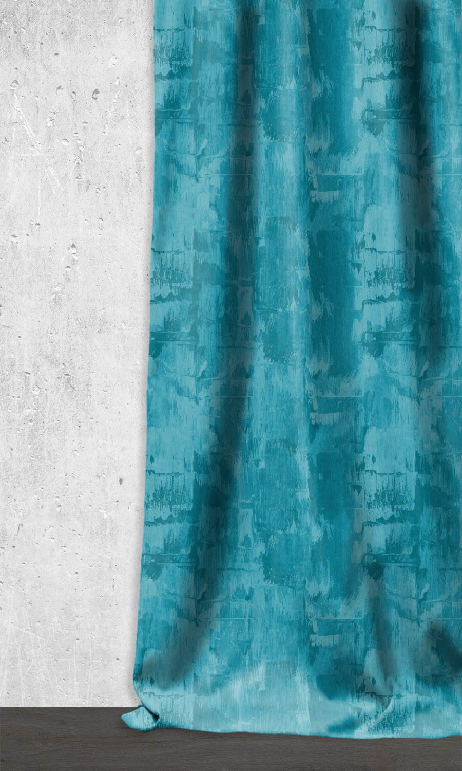 Dimout Striped Window Treatments Fabric Sample (Teal/ Turquoise Blue)