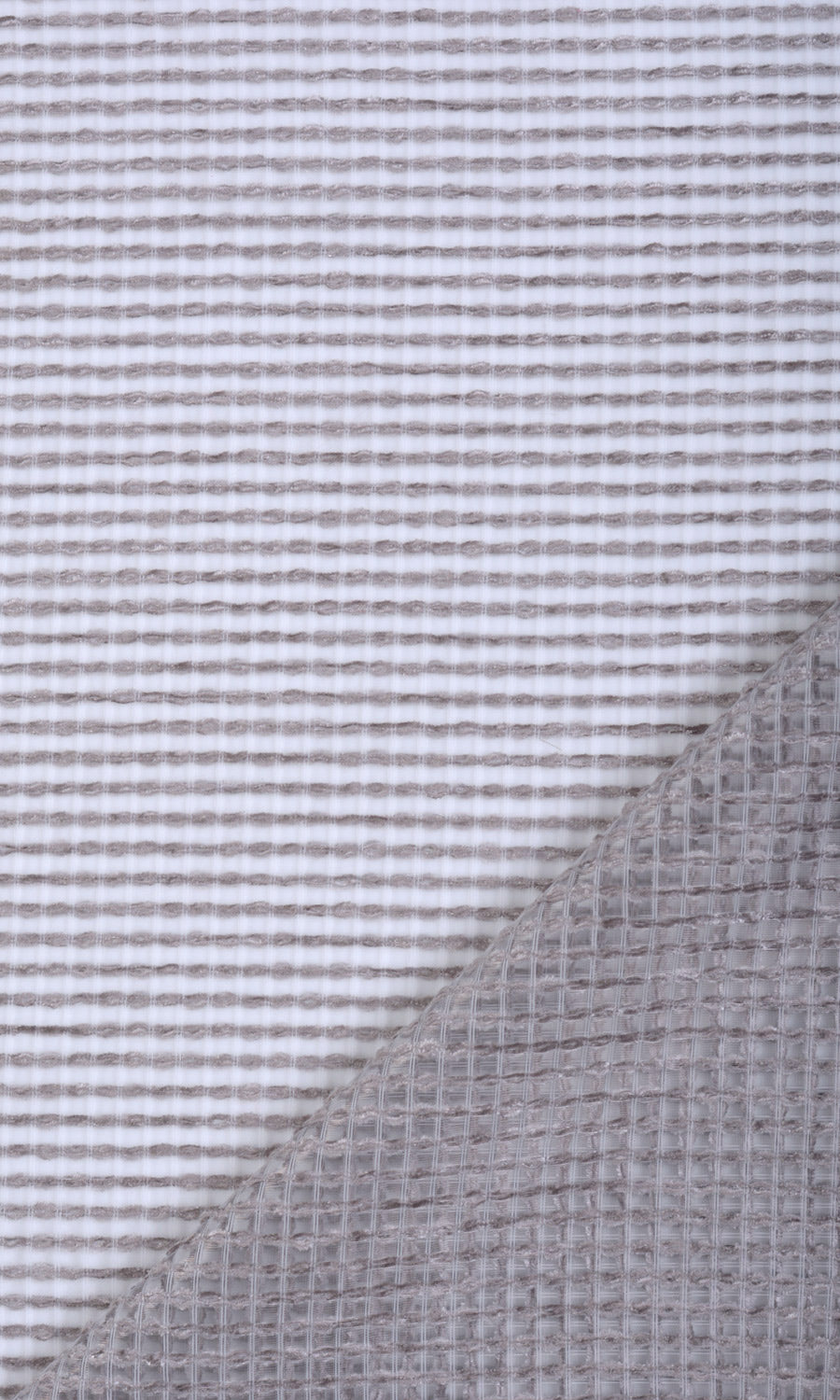 Check Weave Sheer Fabric By the Metre for Roman Blinds & Shades (Grey)