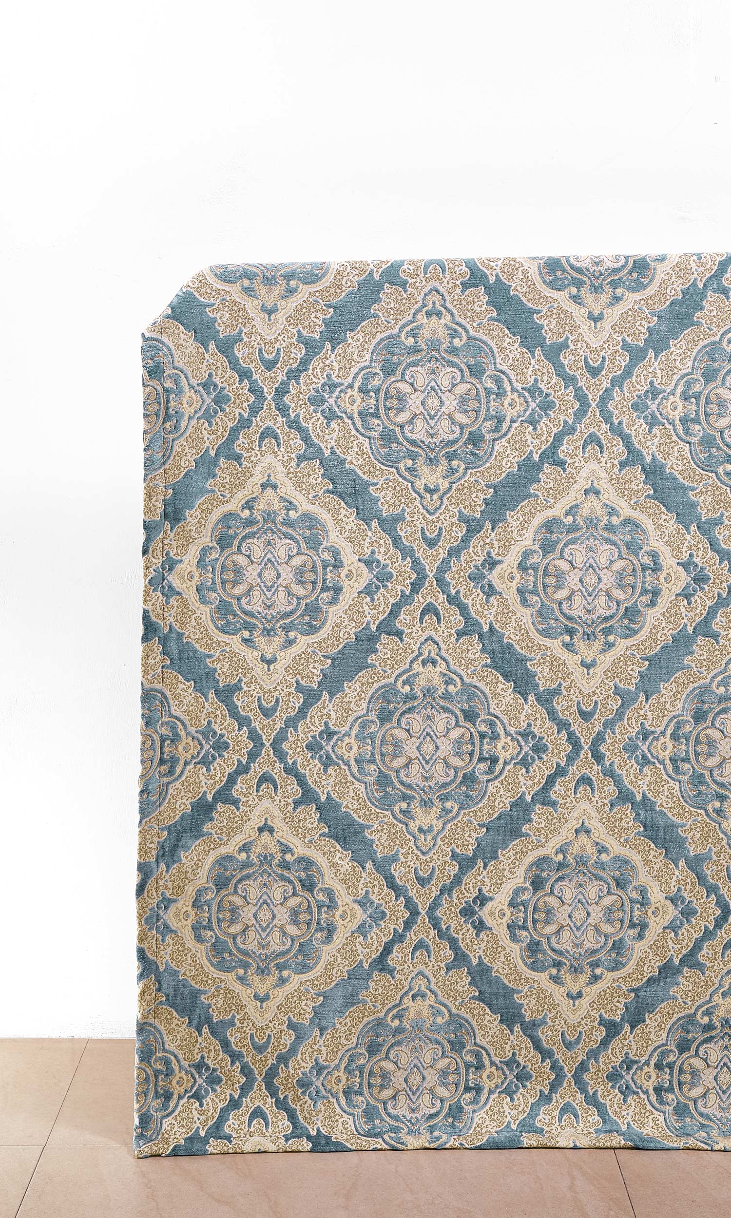 Damask Velvet Home Décor Fabric By the Metre (Beige/ Brown/ Blue)