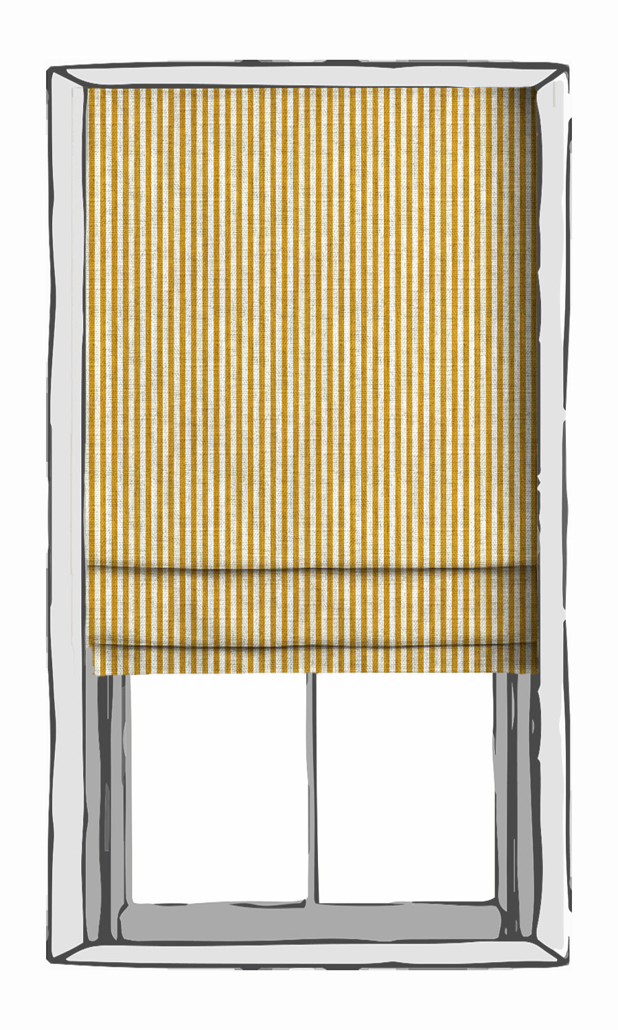 Modern Striped Free Fabric Material Sample (Deep Yellow/ White)