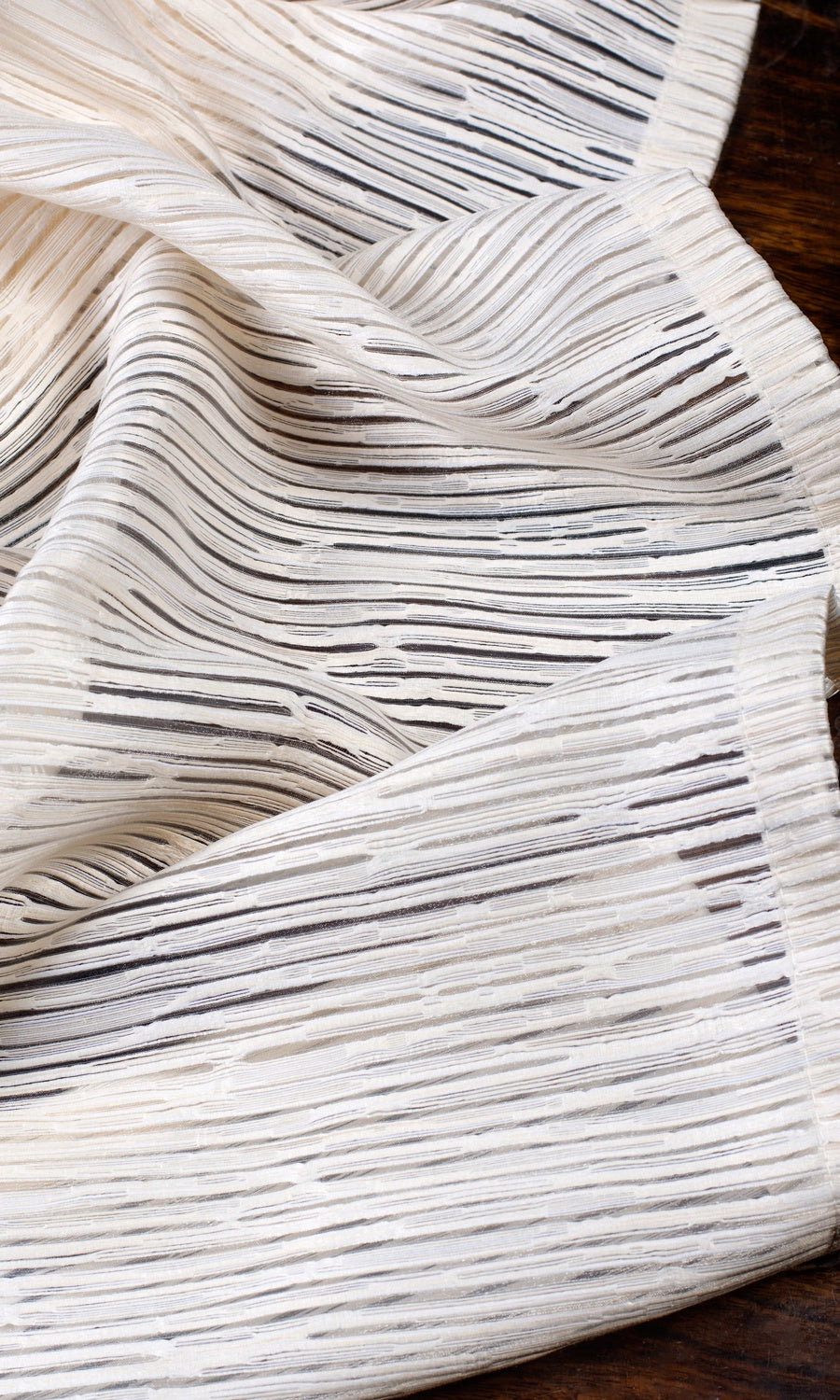 Striped Sheer Shades (Ivory/ Beige) for Living, Bedroom, Kitchen, Bathroom