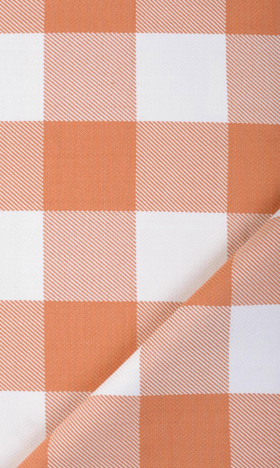 Buffalo Check Window Treatments Fabric Sample (Melon Orange/ White)