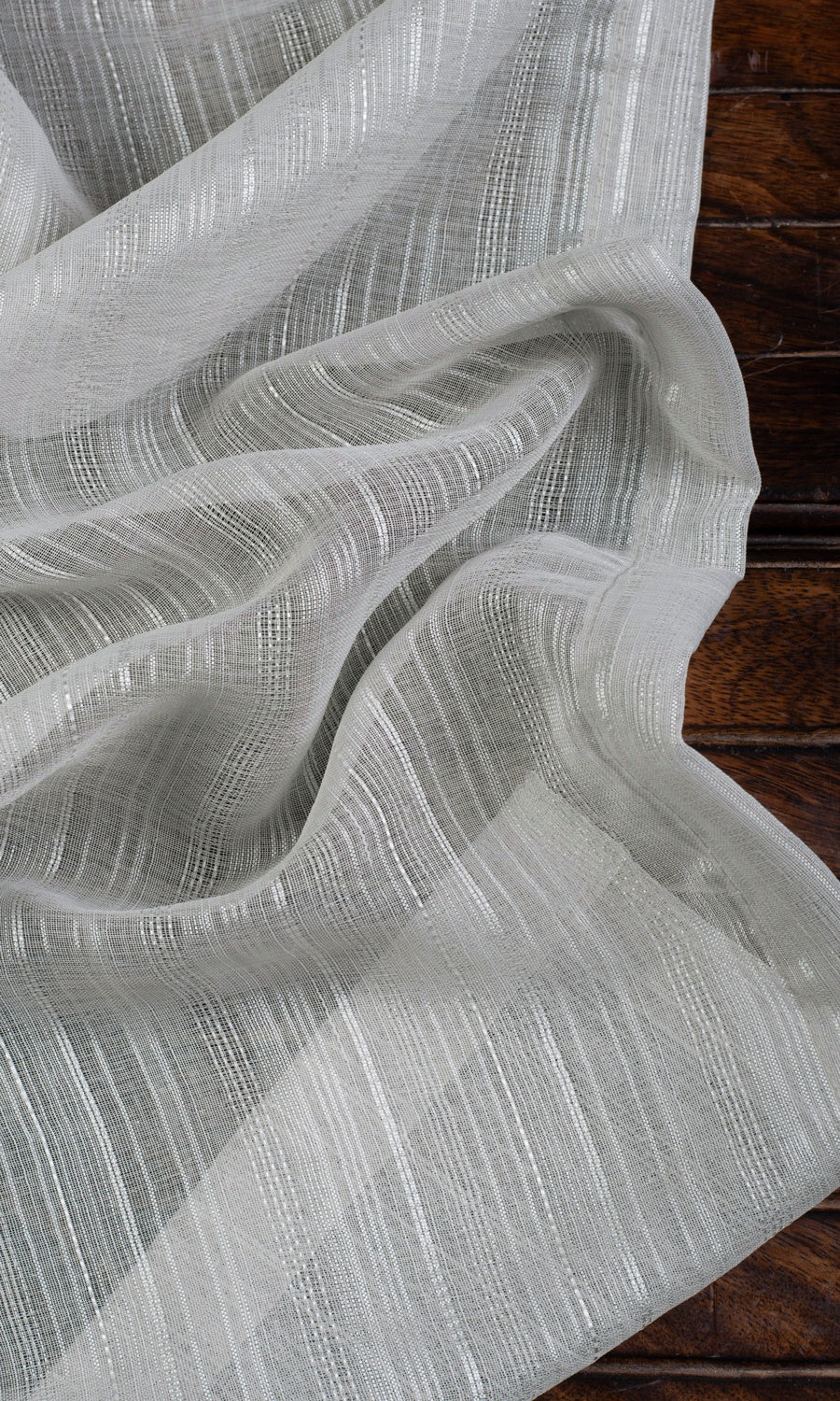 Woven Striped Sheer Shades (Grey) Extra Long Short Wide