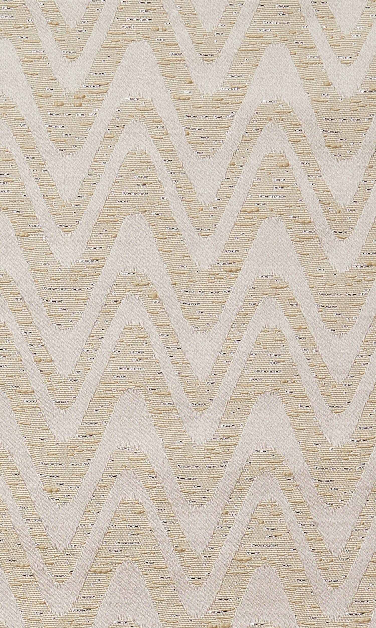 Self-Patterned Chevron Home Textile Fabric Material By the Metre (Beige/ Cream)