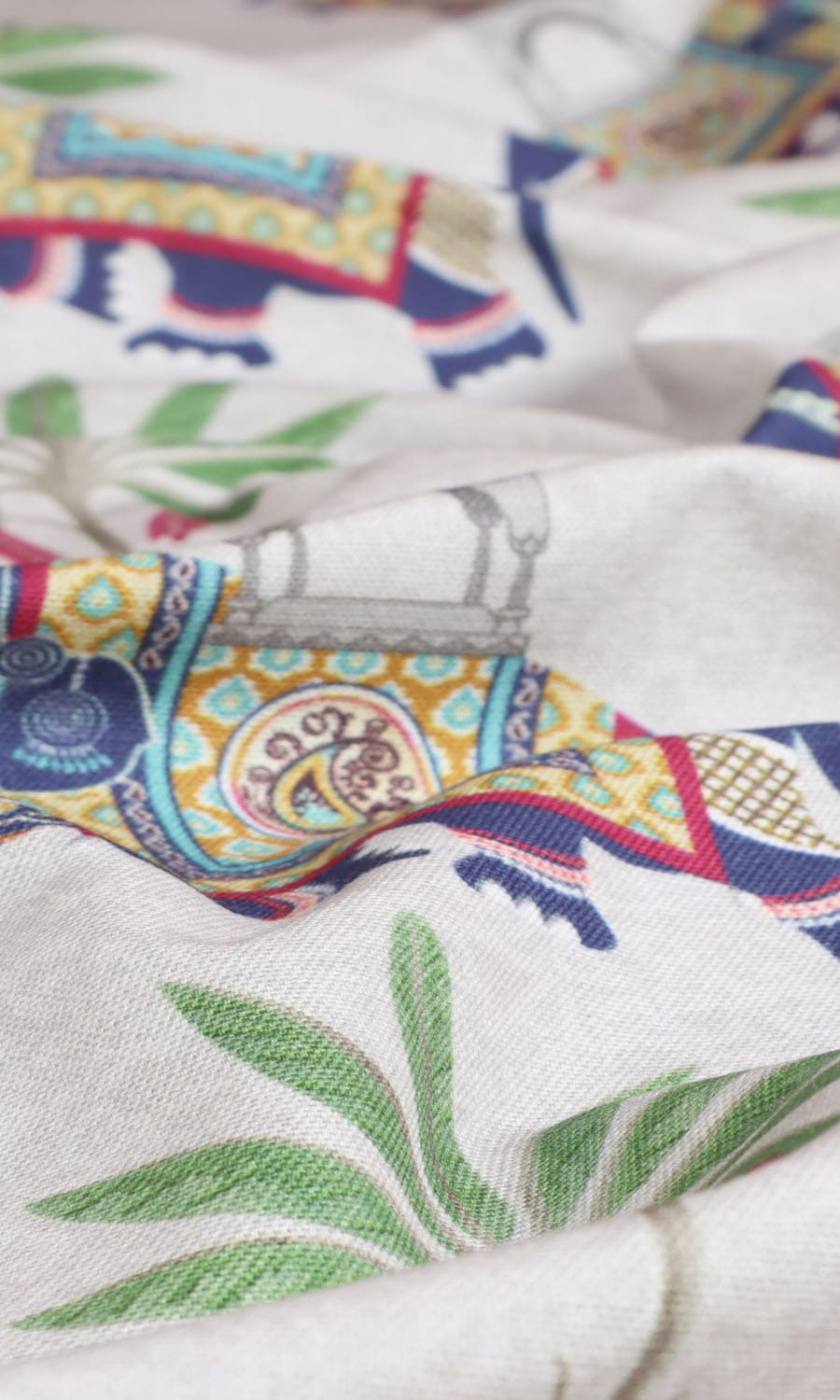 Cotton Printed Home Textile Fabric Material Sample (White/ Grey/ Purple)