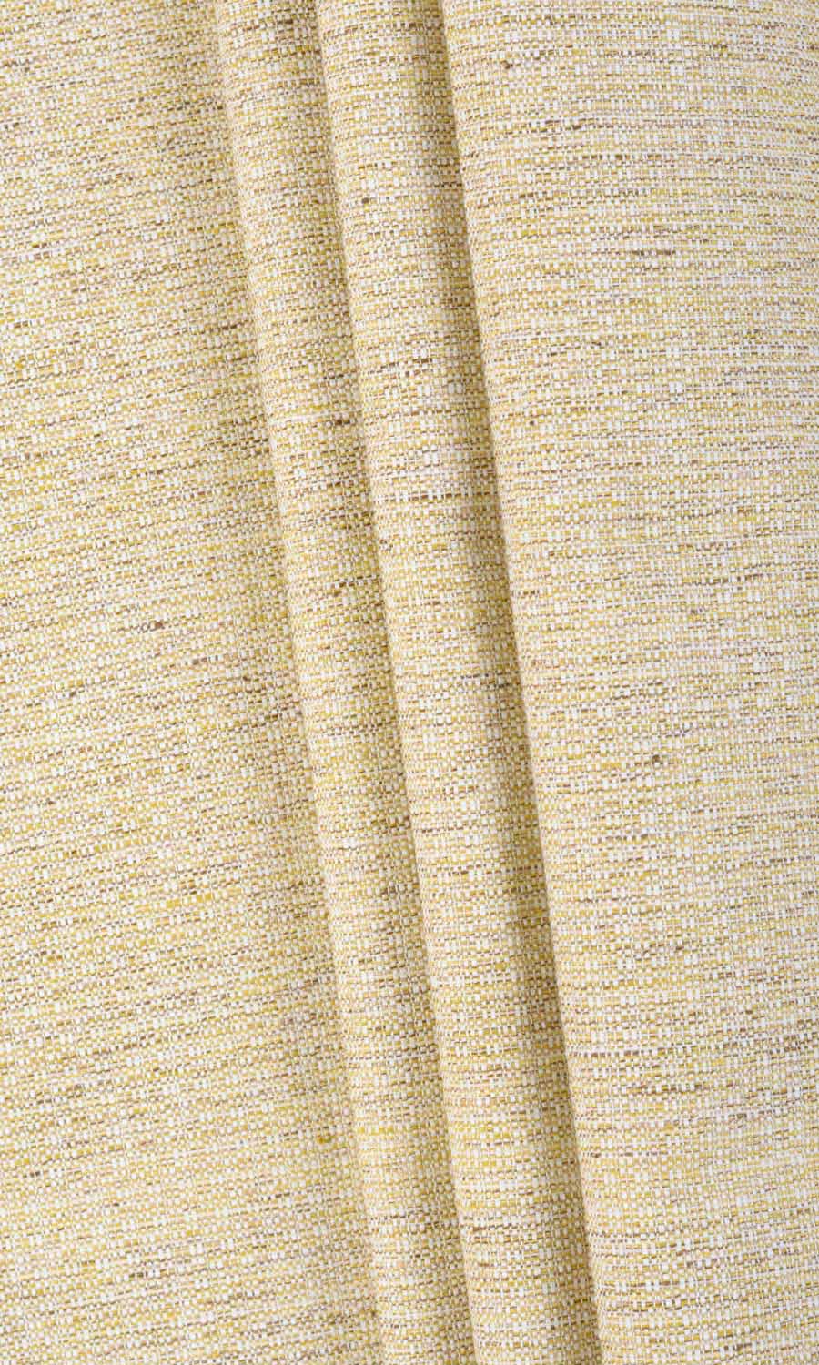 Textured Poly-Cotton Home Textile Fabric Material Sample (Yellow)